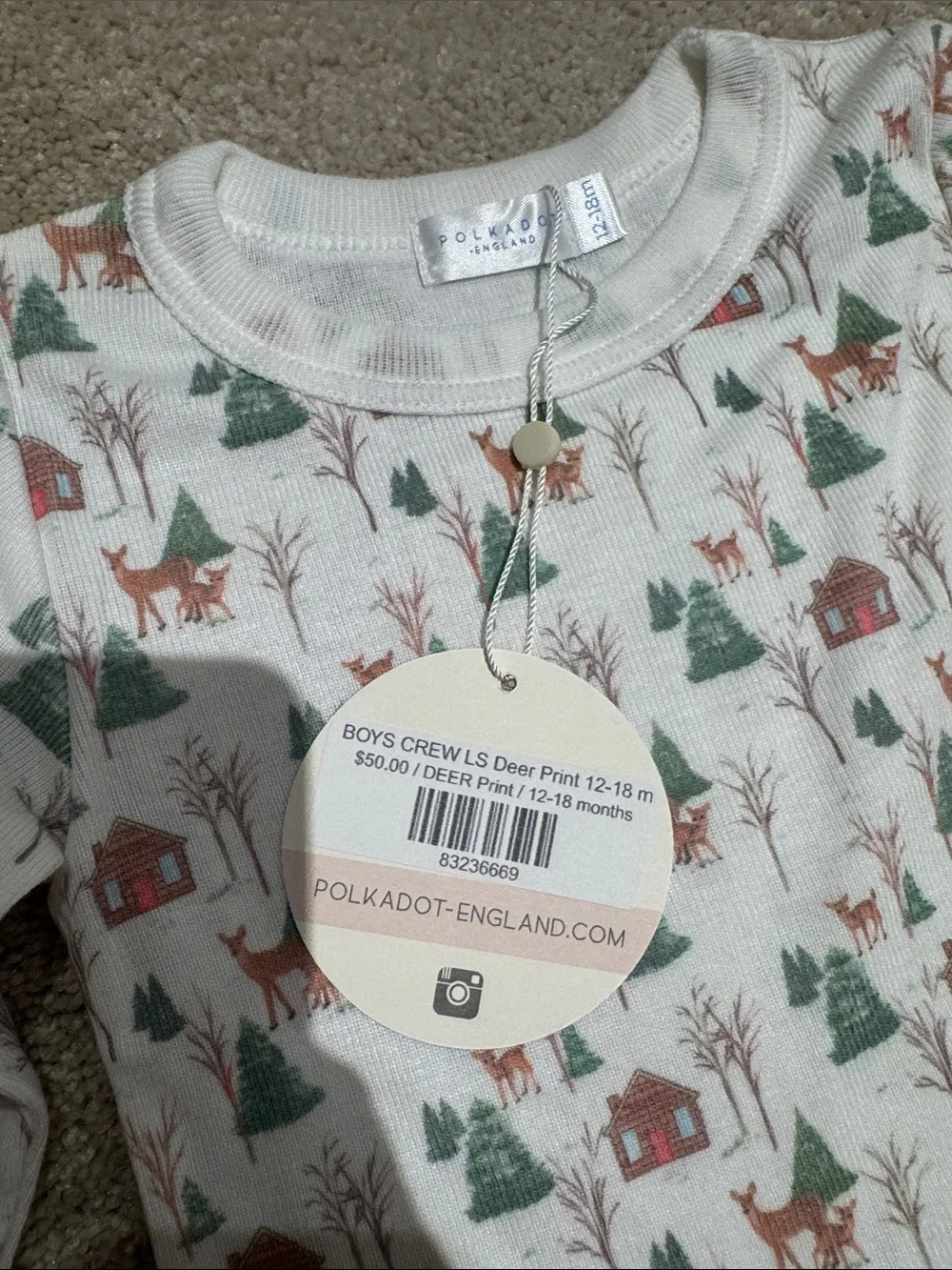 Polkadot England Kid’s Christmas Pajamas - size 12-18 months (NWT)